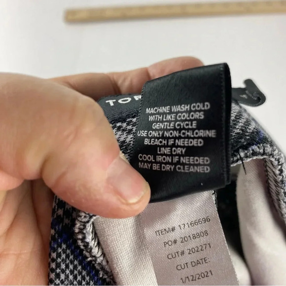 Torrid Womens 4X Blue Plaid Ponte Pull On Pants Elastic Waistband Ankle Length - Picture 10 of 12